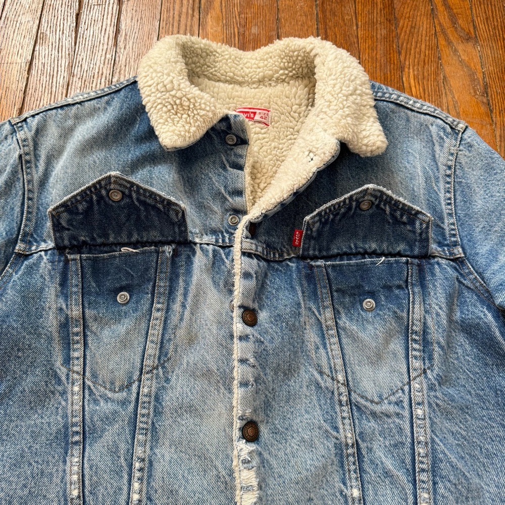 70’s Vintage Levi’s Sherpa Lined Denim Trucker Jacket - Picture 10 of 16